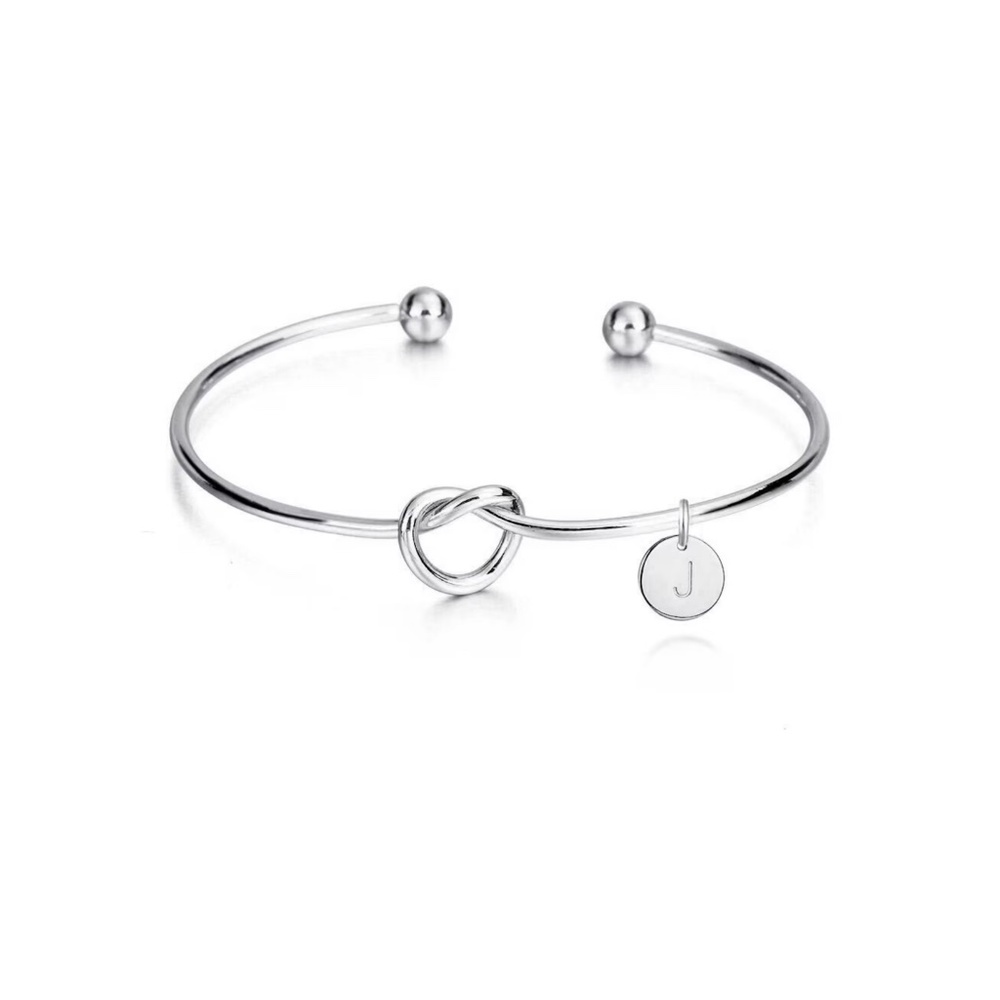 Silvertone Knot Initial Bracelet - NWT - Pick your Initial